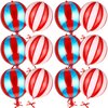 12 Pcs 22 Inch Big Carnival Decorations Carnival Theme Party Decorations Aluminum Circus Decorations 360 Degree 4D Carnival Balloons Halloween Carnival Birthday Party Supplies (Red White, Red Blue)