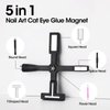 Gellen 5 in 1 Nail Magnet Tool, Multi-function Strong Cat Eye Magnet for Nails,3D Cat Eye Gel Nail Polish Wand Stick Tools Accessories for Nail Art, Salon, Manicure (Black)