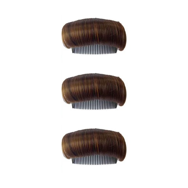 3 Pieces Hair Bun Invisible False Hair Clips, Styling Insert Tool for Volume Fluffy Princess Hair, Lift Updos with Hair Pad for Women
