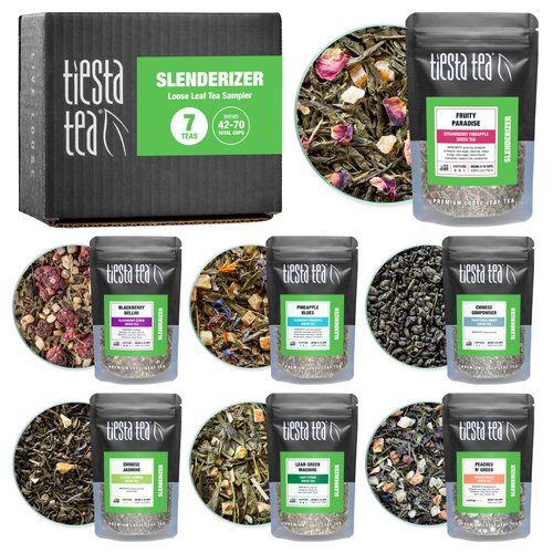 Tiesta Tea - 7 Green Teas Dry Flight Sampler, Medium Caffeine Hot & Iced Tea, Premium Loose Leaf Tea Sample with Green Tea Blends - 7 Resealable Sample Pouches