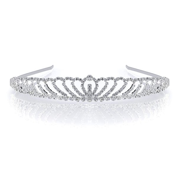 Hair Jewelry Beautiful Rhinestone Princess Tiara, White