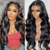 AUOCATTAIL Lace Front Wigs Human Hair Pre Plucked Glueless Body Wave Frontal Wigs HD Transparent Lace Wigs High Density Emulation Natural Color for Black Women 25 Inch