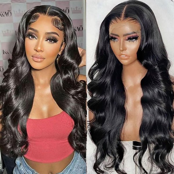 AUOCATTAIL Lace Front Wigs Human Hair Pre Plucked Glueless Body Wave Frontal Wigs HD Transparent Lace Wigs High Density Emulation Natural Color for Black Women 25 Inch