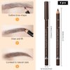 6Pcs brow pencil, wooden hard-core eyebrow pencils, eyebrow pencil medium brown, eyebrow and eyeliner pencils, waterproof and sweat-proof, beginner makeup eyebrow pencil, medium brown