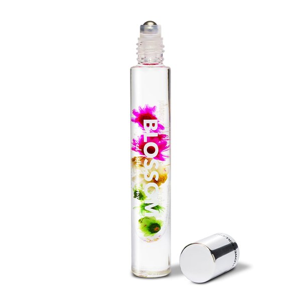 Blossom Roll on Rollerball Perfume Oil, Natural Ingredients, Essential Oils, Infused with Real Flowers, Made in USA, 0.20 fl. oz./5.9 ml, (Lemon, Bergamot, Violet, White Musk), Classic Cactus Flower