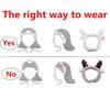 Jilukibo 2 Pack Animal Deer Antler Cat Ear Wash Headband, Soft Elastic Makeup Washing Face Hair Band, Soft Shower Facial Headwraps Hairlace for Women Girls Yoga Spa Mask (White, Brown)