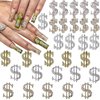 AZPEPSI 30PCS Money Dollar Nail Charms Gold and Silver 3D Alloy Dollar Money Nail Art Charms with Rhinestones for Women Nail Decoration DIY Design Crystals Shiny Nail Gem Crystals Jewelry