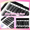 90Pcs 8-18mm Available Grafted Thickness 0.07mm Wide Stem Individual False Eyelashes Dramatic Look Cluster Volume Eye Lashes Extensions (12mm)