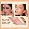 Ofanyia Liquid Blush Beauty Wand, Liquid Face Blusher with Soft Cushion Applicator, Smooth Creamy Matte Finish Liquid Blush Wand, Lightweight Blendable Body Face Blush Makeup (02# Pink Blush)