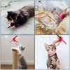 2pcs Cat Collar Toy Attached, Silicone Cat Teasing Wand Adjustable Cat Feather Collar Toys with Bell Cat Interactive Teaser Toys for Indoor Cat Playing Training (Pink, Blue)