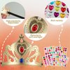 Epakh Princess Party Crowns Set, 27 Pcs DIY Crown with Diamond Stickers, Princess Party Supplies, Birthday Party Decoration Favor Supplies, Costume Headwear, for Children, Princess Fans
