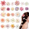 ELANE Hair Clips for Women and Girls - 24 Pcs Floral Accessories with Small Flower Details