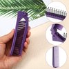 VOCOSTE Portable Folding Hair Comb, Travel Portable Folding Mini Hair Comb, Travel Small Foldable Hair Brush Hair Comb for Curly, Wet, Dry, Long Hair, Purple
