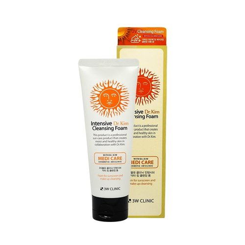 3W Clinic Intensive Dr.Kim Cleansing Foam (120ml 4.05fl oz.) Foam for Sunscreen and Make Up Cleansing