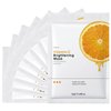 zhnnt 8 Pcs Vitamin C Sheet Face Masks-Moisturizing, Anti-Aging & Skin Firming, Hydrating & Brightening Sheet Mask - Cruelty-Free Skincare for All Skin Types