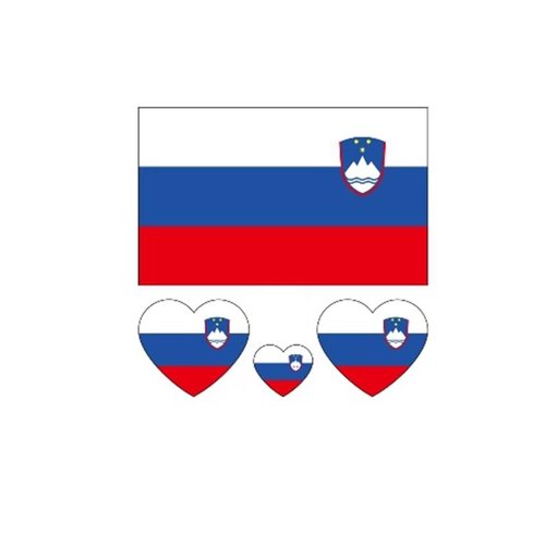 ZPDNURZL 10 Sheets Slovenia Flag Tattoos Stickers 40 Pcs Waterproof Sweat Sports National Flag Removable Fake Tattoos