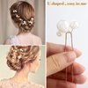 Sppry Wedding Pearl Hair Pins (12PCS) - U Shaped Hair Accessories for Bridal Women (Gold)