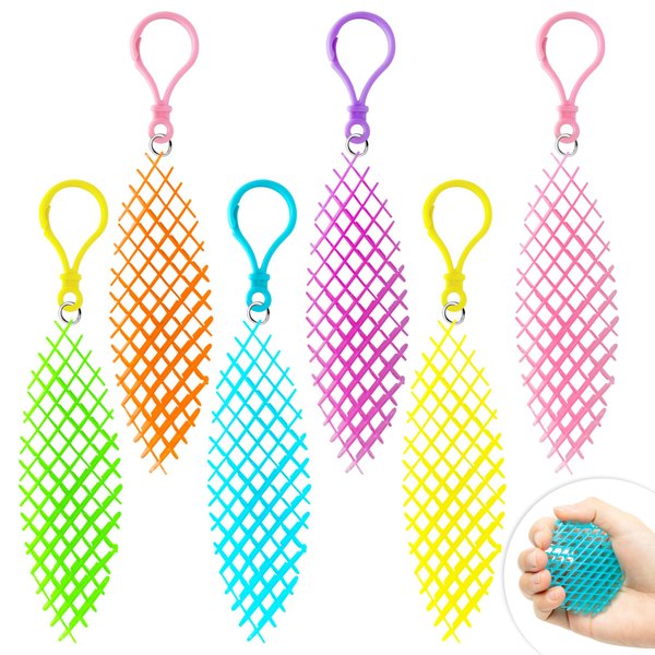 Wood Homing Fidget Worm Toy Keychains - 6PCS Resistance Fidget Toys Key Chains for Kids Fidget Worm Stress Anxiety Relief Toys for Adults Cute Worm Shaped Ornament Key Ring Calming Sensory Hand Toys