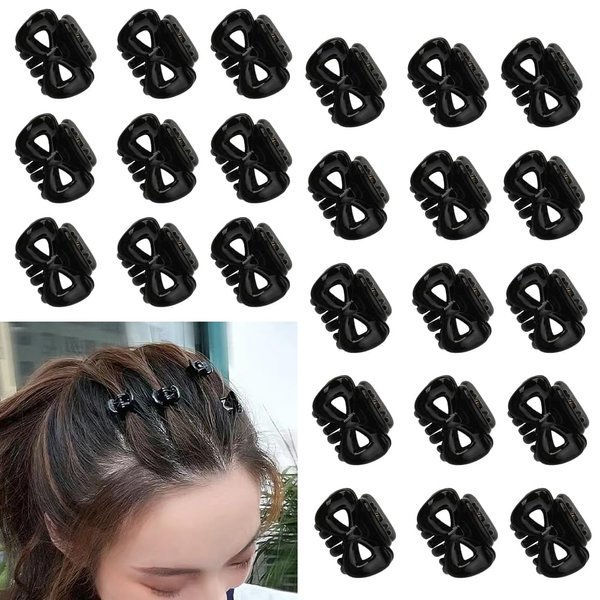 Bow Hair Claw Clip Black Claw Hair Jaw Clips Barrettes for Hair Bow Claw Clips for Women Bowknot Hair Barrettes Thin Hair Women Non Slip Hair Pins for Fine Thick Hair Bow Hair Accessories 24 pcs