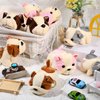 12 Pcs Cute Stuffed Animal Toy 4 Inch Mini Plush Mermaid Tiger Turtle Puppy Pig Alpaca Cat Ornaments Stuffed Doll Keychain Handbag Pendant for Birthday Party Favors DIY Home Decor(Dog Style)