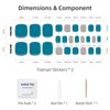 DUKASOU Semi Cured Gel Toenail Strips, 26 PCS Gel Toenail Stickers for Any UV Lamps(Not Included), Gel Pedicure Strips for Women, Long Lasting Gel Nail Wraps(Ocean Green French)