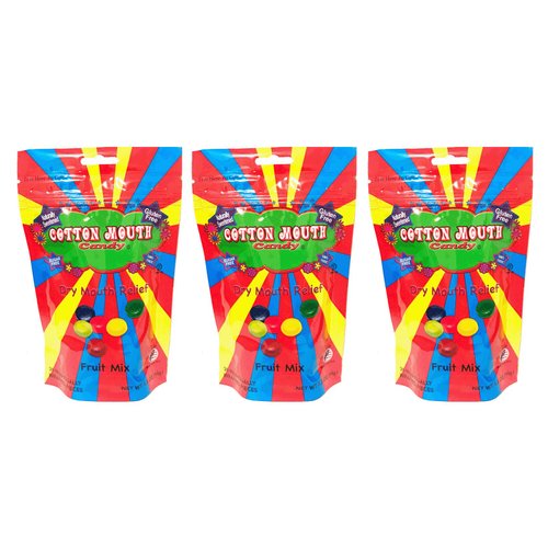 Cotton Mouth Candy Dry Mouth Relief Fruit Mix 3.3 Ounce Bag (3 Bags)