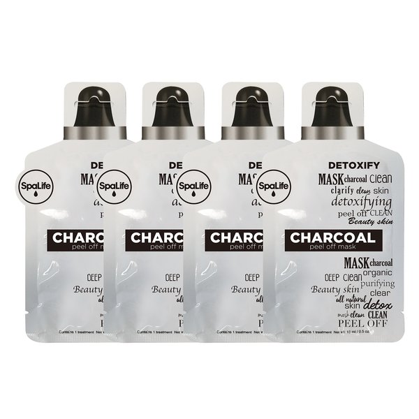 Spa life Charcoal Clean Organic Purifying Beauty Skin Peel Off Mask 4 Pack (CHARCOAL, PEEL OFF MASK)