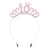 BAHABY 10th Birthday Decorations for Girl Happy Birthday Crown Birthday Girl Headband Princess Birthday Party Favors- Pink