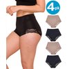 Barbra Lingerie Womens Briefs Underwear Tummy Control Panties S-Plus Size 4 Pack Girdle Panty (XL)