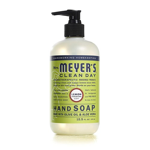MRS. MEYER’S CLEANDAY Liquid Hand Soap, Cruelty Free and Biodegradable Formula, Lemon Verbena Scent, 12.5 oz