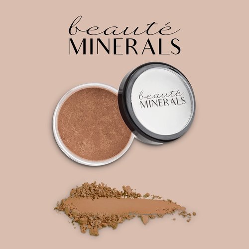 Mineral Blush Powder by Beauté Minerals | Gluten Free Pressed Powder Blush Makeup: Natural Makeup Contour Blush and Highlighter Palette for Glowing Skin, Body Shimmer, Lip and Cheek Tint –Go Bronze