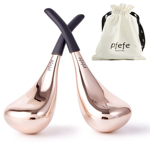 Pfefe Cryo Sticks for Face, Ice Globes Cryo Globes for Facials, Esthetician Supplies Gifts, Unbreakable Stainless Steel Ice Roller Cooling Spa Balls with Storage Case