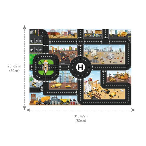 Jenilily Traffic Road Signs Toys & Construction Play Mat for Vehicle Set, Play Car Accessories Toys