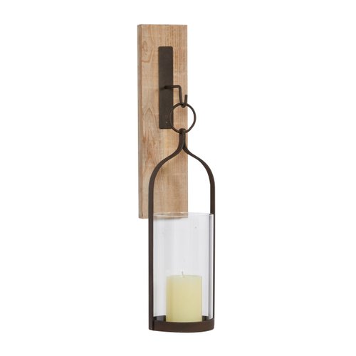 Deco 79 Traditional Wood Wall Sconce, 6" x 6" x 23", Brown