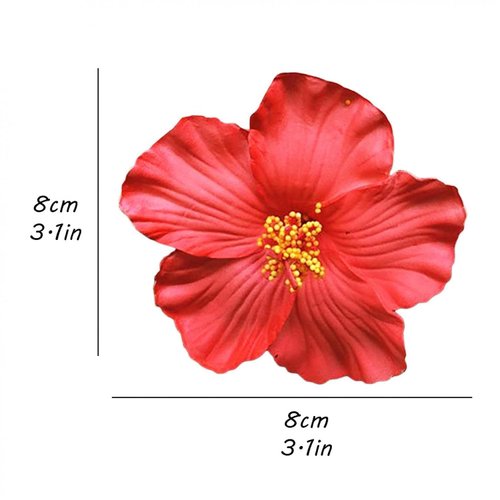 3Pcs Red Hawaiian Flower Hair Clip for Women Girls Fashion Bohemian Flowers Hair Accessory for Dancer Bridal Wedding Beach Party Hair Clip Clips and Barrettes Hair Care, Hawaiian Flower Hair Clips