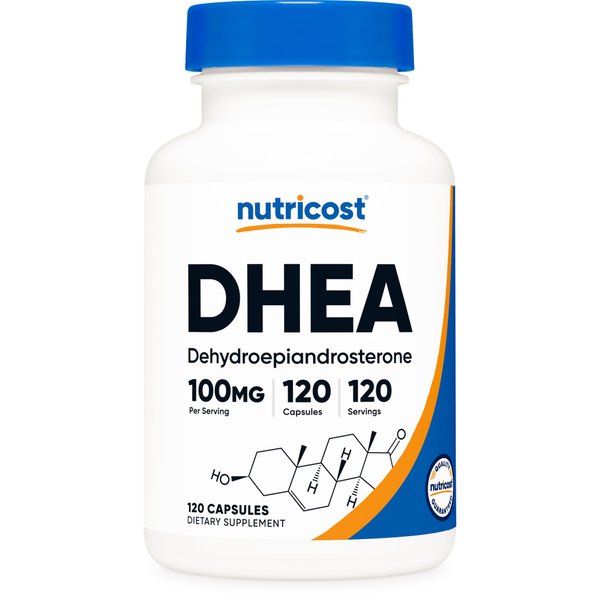 Nutricost DHEA 100mg, 120 Capsules - Gluten Free, Soy Free, Non-GMO, Supplement