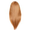 Mannequin Head with 60% Real Hair, Hairdresser Practice Training Head Cosmetology Manikin Doll Head with 9 Tools and Desktop Stand, Air Cushion Comb,Makeup On (Golden)
