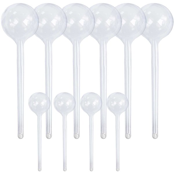 Plant Self Watering Stakes, 10pcs Clear Plant Self-Watering Bulbs, Flower Plant Automatic Watering Device, Self Watering Planter Insert Garden Waterer for Plant Indoor Outdoor Flower