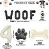 Dog Theme Balloons - 4th Dog Birthday Party Decorations, 40 Inches Number 4 Foil Balloons, Paw and Bone Balloons, WOOF Letter Balloons, Paw Prints Stickers for Pet Kids Dog Birthday Party Supplies