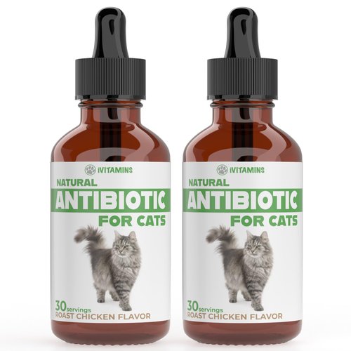 Natural Antibiotics for Cats | Cat Supplements | Cat Antibiotic | Cat Antibiotics | Cat Immune Support | Antibiotic for Cats | Cat Multivitamin | Multivitamin for Cats | 2 Pack: 60 Servings Total