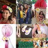 50Pcs 2.5" White Foam Hawaiian Frangipani Artificial Plumeria Flower Hat Hair Clips for Home Bridal Wedding Tropical Party Beach Vacation Decoration