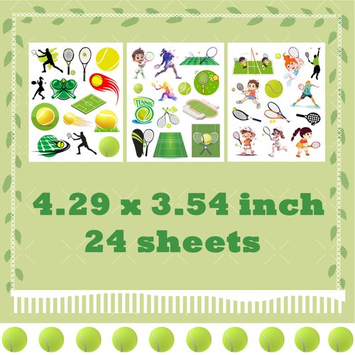OriniPlay 300 Tennis temporary Tattoos Stickers Tennis Sports Themed Party Supplies Decorations Tennis Racket Baby Shower Birthday Party Tattoos