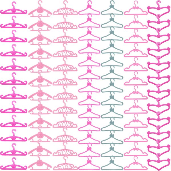 BJDBUS 80 Pcs Plastic Hangers Accessories for 11.5 inch Doll Clothes Gown Dress Outfit