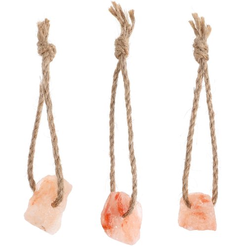 ibasenice 3pcs Himalayan Small Pets Lick Salt Block on Rope Set Bunny Treats Hamster Toys