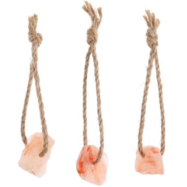 ibasenice 3pcs Himalayan Small Pets Lick Salt Block on Rope Set Bunny Treats Hamster Toys
