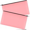 2 Pieces Money Bags with Zipper, 11x6.1 inch Money Pouch, Bank Bag, Cash Bag, Check Wallet, Cosmetics(pink)