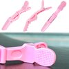 100 Pcs Alligator Hair Clip for Styling Sectioning - Salon Hair Clip for Thick Hair, Plastic Hair Styling Clip with Wide Teeth & Double-Hinged Design (Pink)