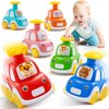 Press and Go Car Toys for Toddlers 1-3, 6 Pack Animal Baby Car Toys for 1 2 Year Old Boy, Push Go Friction Vehicle Toys for Infants 6-9-12-18 Months, One First Birthday Gifts for Boys Girls