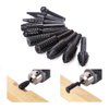 ASNOMY 10PCS Woodworking Twist Drill Bits, Wood Carving File Rasp Drill Bits 6.3mm(1/4") Shank Electrical Tools Woodworking Rasp Chisel Shaped Rotating Embossed Grinding Head with Storage Bag