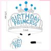 AHONEY Birthday Princess Crown Tiara for Girls Women, Birthday Girl Headband, Happy Princess Birthday Party Decorations Gifts (Blue)